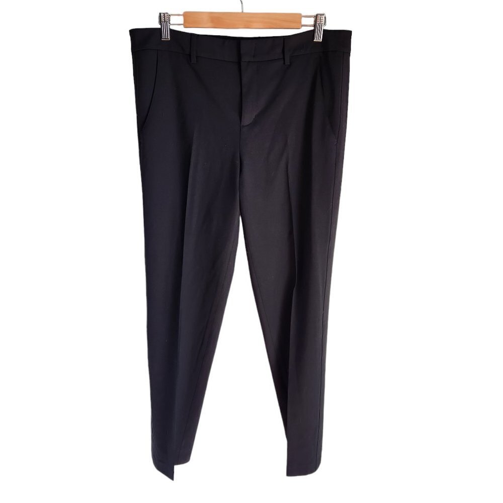 Vince Pants Women's 12 Black Side Strapping Pant Cropped Office Career